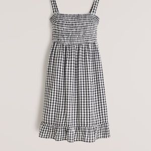 Smocked Squareneck Mini Dress